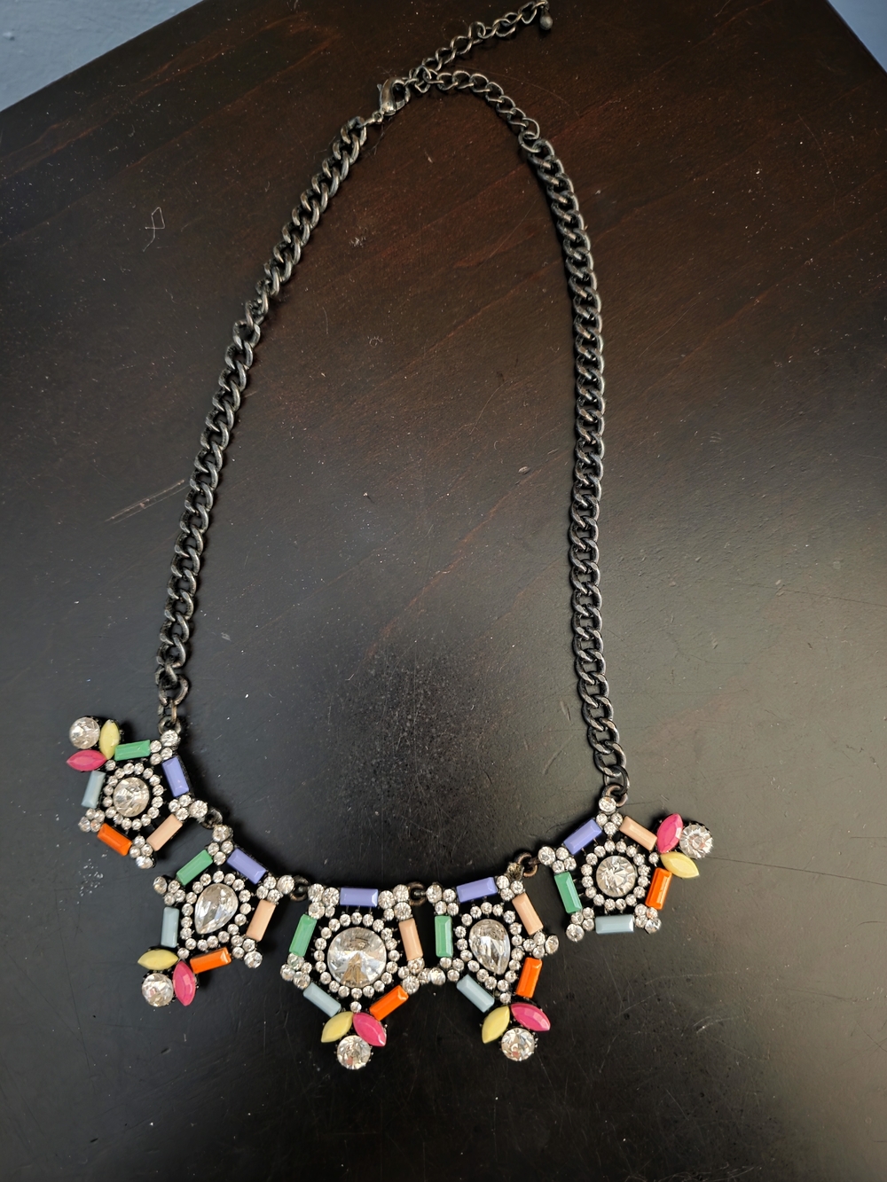 Statement Multicolor Crystal Bib Necklace - Unbranded